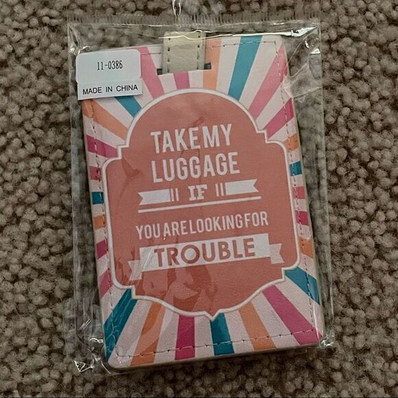 NWT Take My Luggage If You’re Looking For Trouble Suitcase‎ Luggage ID Tag - Picture 3 of 3